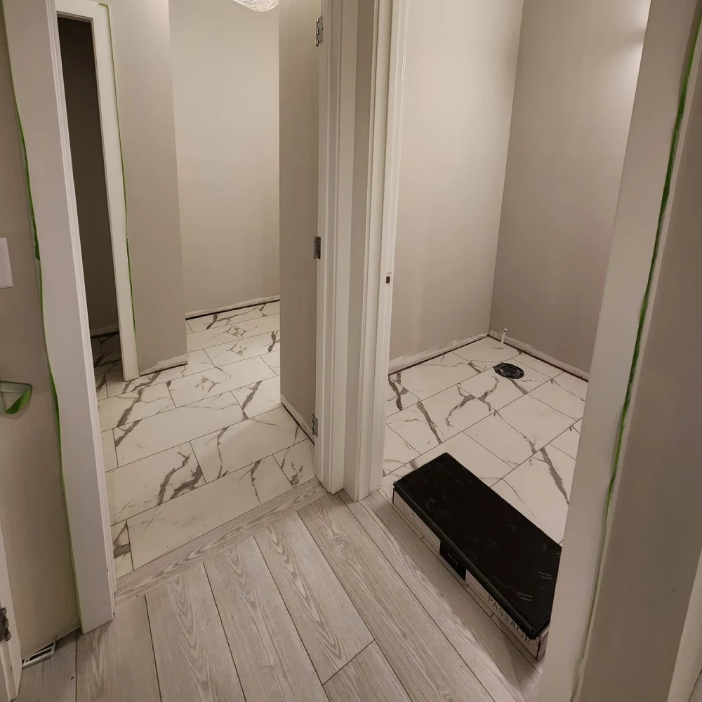 Tile Flooring in bathroom and washroom calgary okotoks